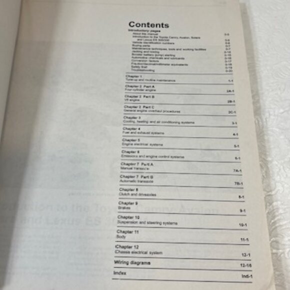 Toyota Camry Haynes Automotive Repair Manual : 2002 Thru 2006 - Picture 5 of 7